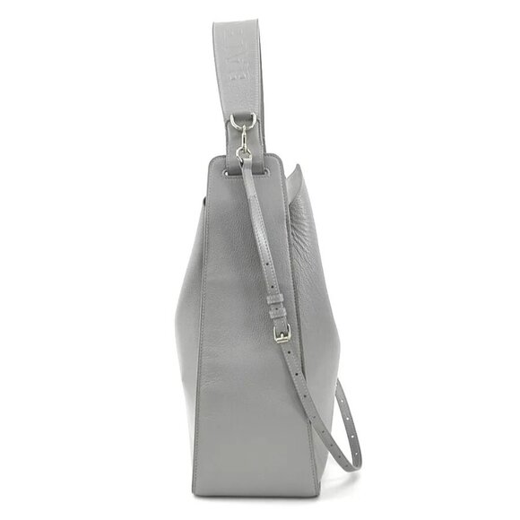 Auth BALENCIAGA North-South Shoulder Bag Gray Leather - Picture 15 of 15